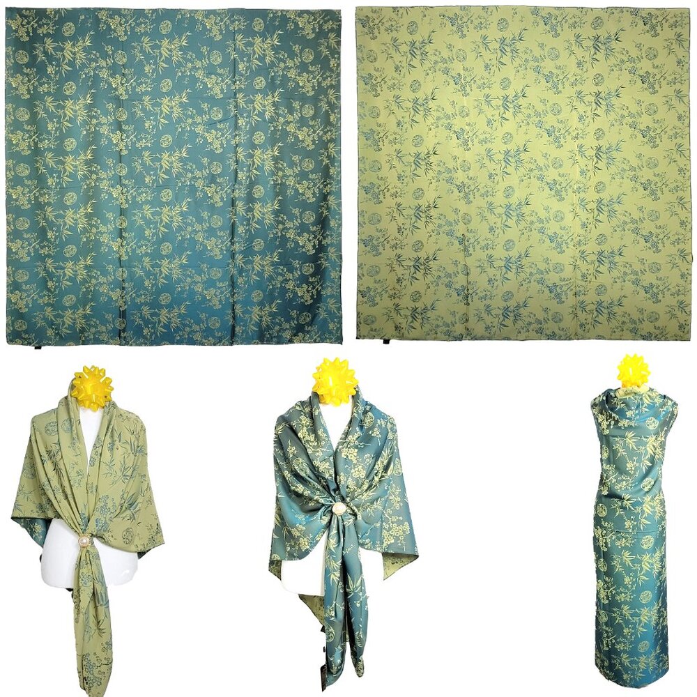 NWT Double Sided Silk Scarf 52"x52" Large Square Shawl Wrap 3007